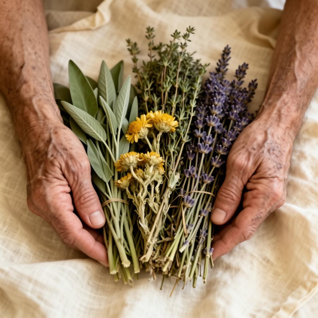 Herbs harvested by hand on Mount Athos