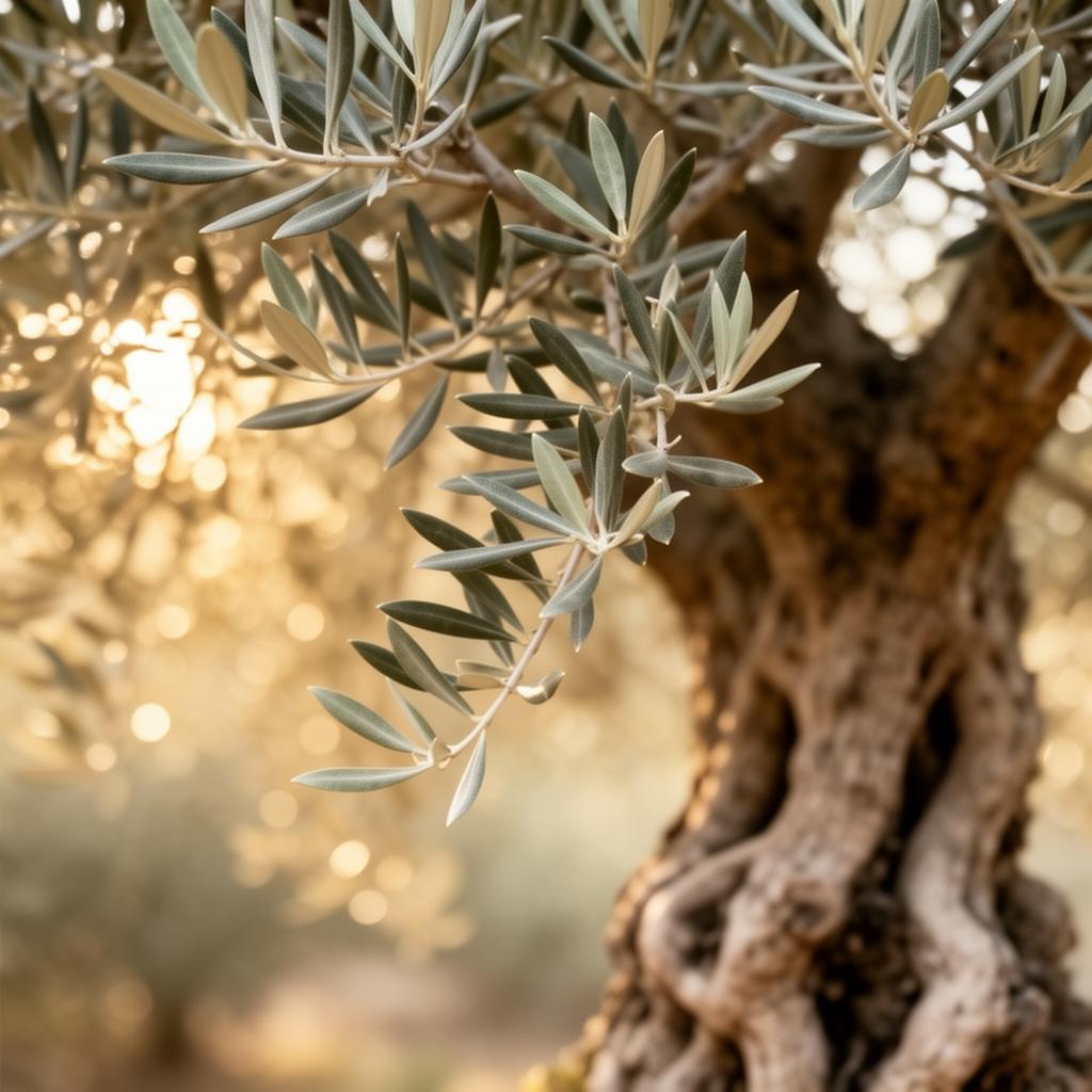 Olive grove beneath an Athonite castle